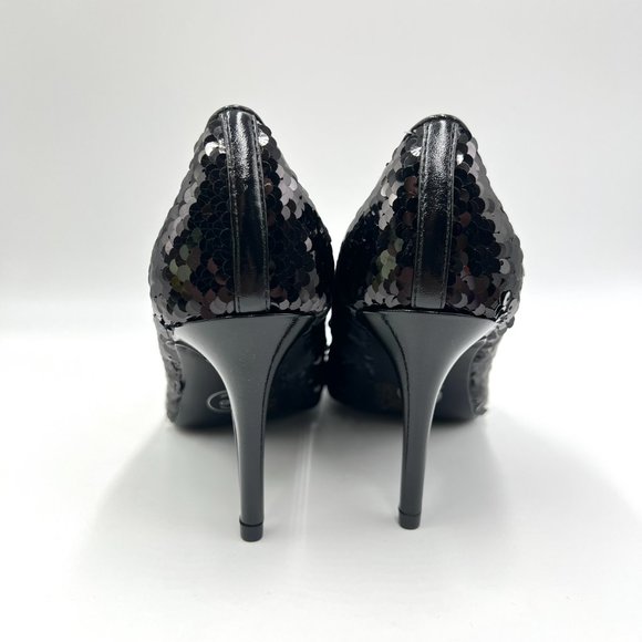 Chinese Laundry Size 6.5 Black Sequin Point Toe Stiletto Heel Dress Pumps Shoes - Picture 7 of 16